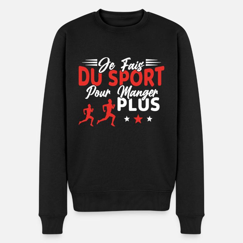 Je fais du Sport pour Manger plus Humour Cadeau - Pull Premium bio Homme - noir