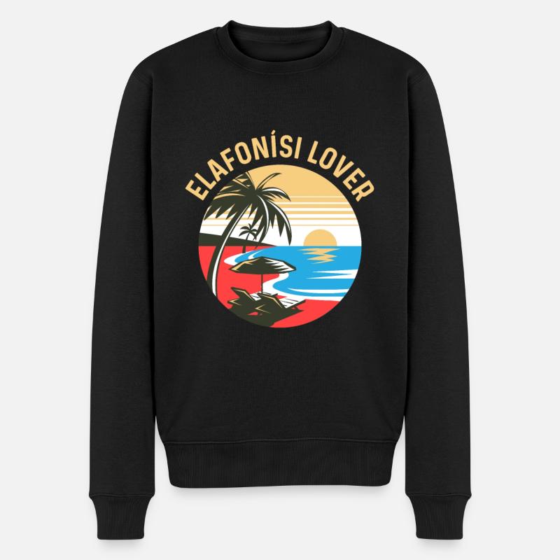 Elafonisi Lover - Männer Premium Bio Pullover - Schwarz