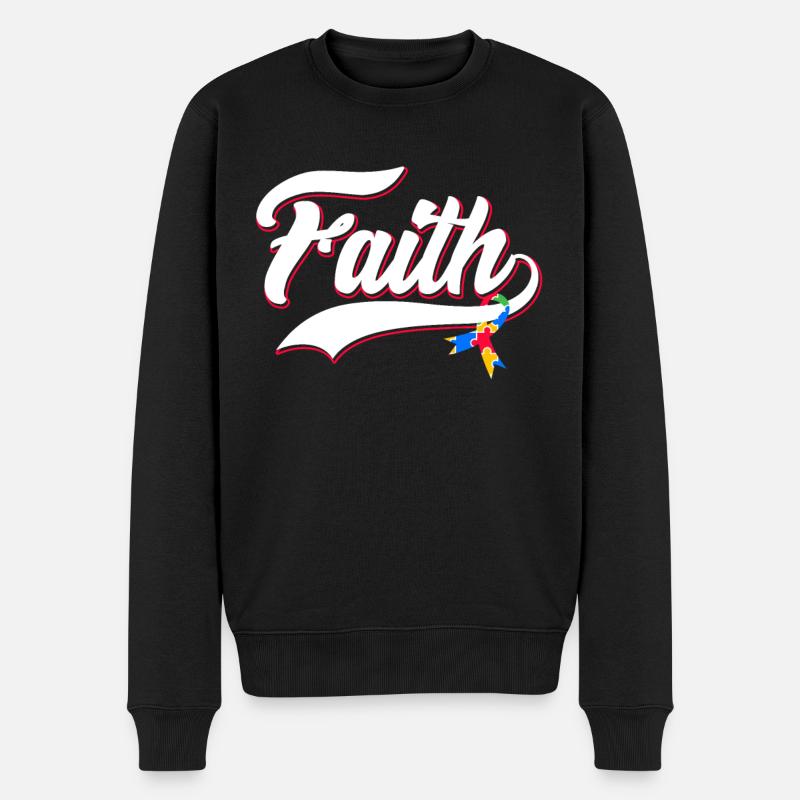 Autisme Foi Conscience Autistique - Pull Premium bio Homme - noir