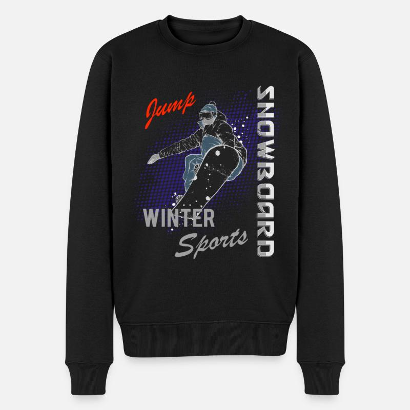 Snowboard Wintersport Snowboarder Winter - Männer Premium Bio Pullover - Schwarz