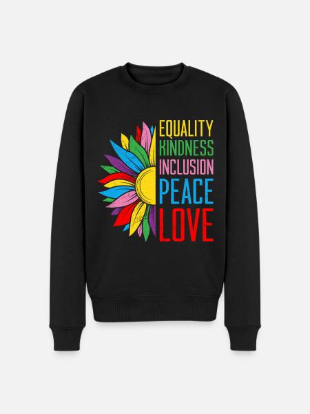 Inclusion Equality Kindness Acceptance - Men's Premium Organic Jumper - black