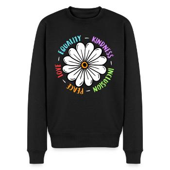 Inklusion handicap Akzeptanz und Awareness - Männer Premium Bio Pullover - Schwarz - Vorne - Nico (187cm)