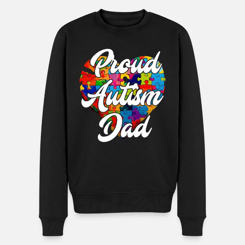Fier Autisme Papa Enfant autiste - Pull Premium bio Homme - noir