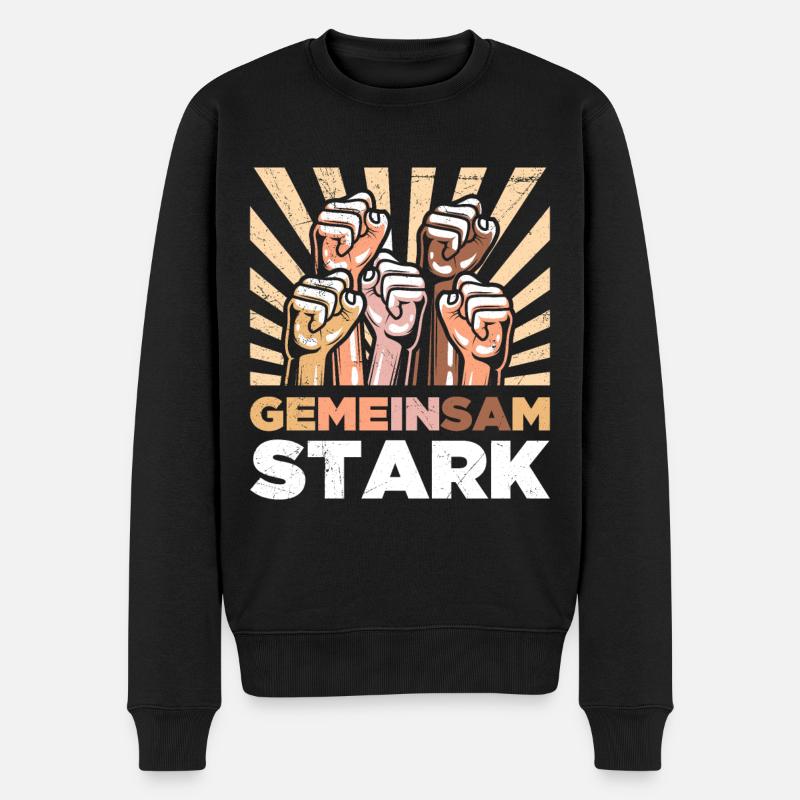Inklusion Gemeinsam Stark Mitgefühl Vielfalt - Männer Premium Bio Pullover - Schwarz