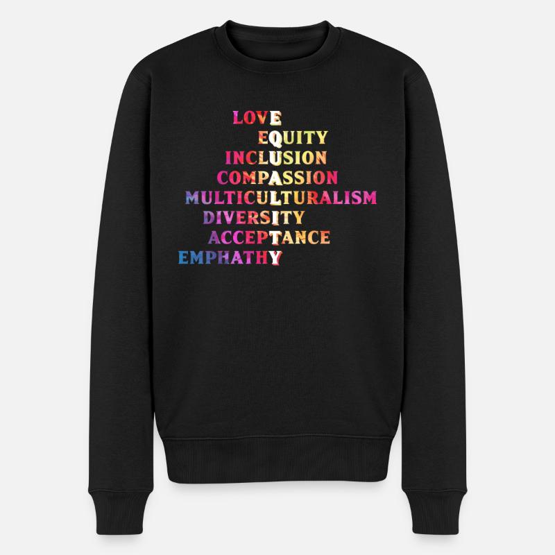 Inklusion Akzeptanz handicap Solidarität - Männer Premium Bio Pullover - Schwarz