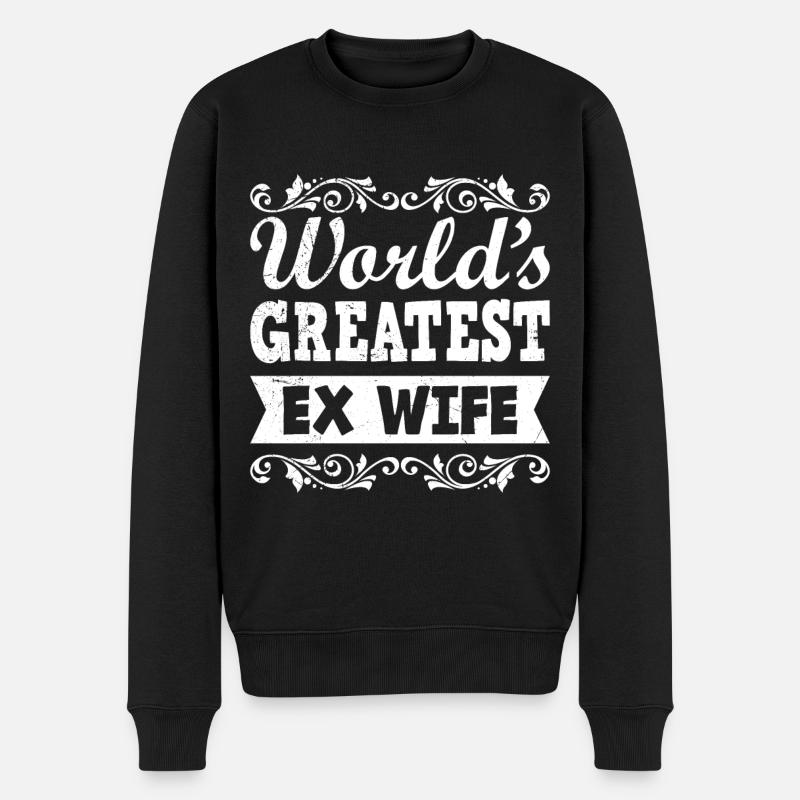 Weltbeste Ehefrau EX Scheidungsparty glücklich - Männer Premium Bio Pullover - Schwarz