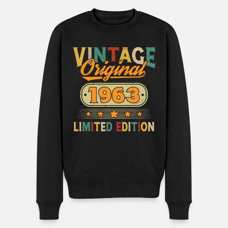 1963 Vintage Original 1963 Cadeau D'anniversaire - Pull Premium bio Homme - noir