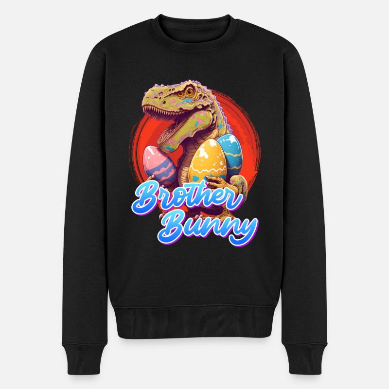 Frère Lapin Joyeuses Pâques Enfants - Pull Premium bio Homme - noir