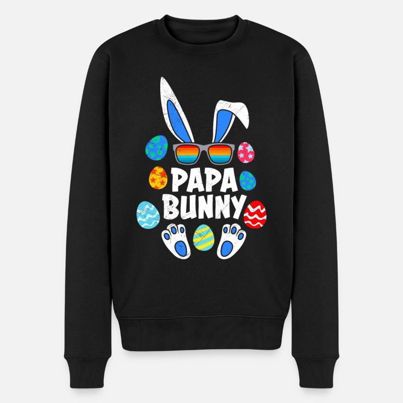 Papa Lapin de Pâques Papa Papa Amis de Pâques Papa - Pull Premium bio Homme - noir