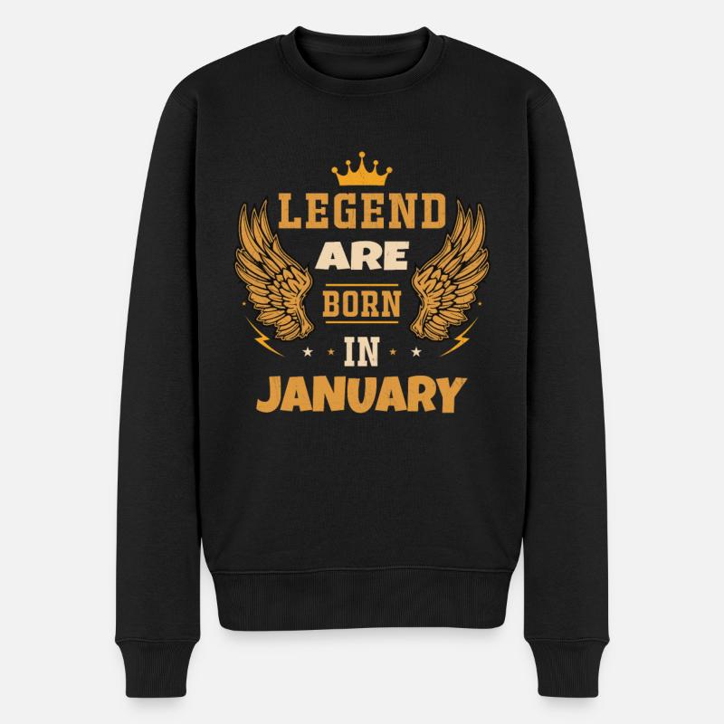 Die im Januar geborene Legende Geburtstagsgeschenk - Männer Premium Bio Pullover - Schwarz