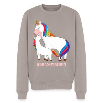 Omacorn Unicorn Fans Fête des mères Licorne Granny - Pull Premium bio Homme - taupe - Devant - Nico (187cm)
