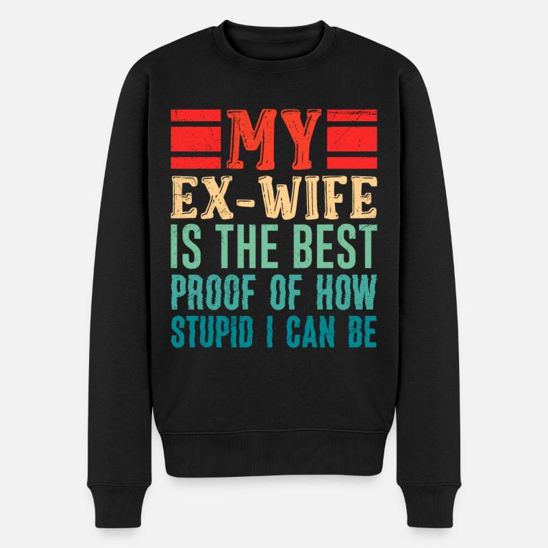 Scheidungsparty cooler Ex Mann Scheidung - Männer Premium Bio Pullover - Schwarz