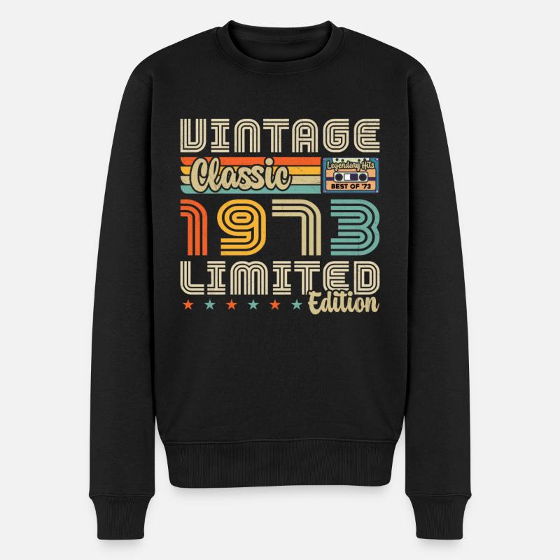 Jahrgang 1973 Geburtstagsgeschenk 1973 - Männer Premium Bio Pullover - Schwarz