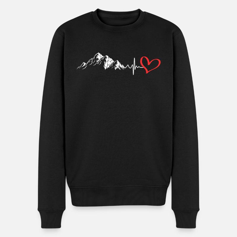 Bergsteiger klettern Wanderer Summit - Männer Premium Bio Pullover - Schwarz