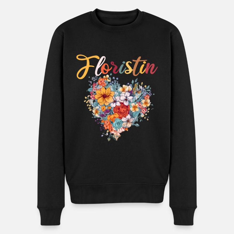 Floristin für eine Floristin - Männer Premium Bio Pullover - Schwarz