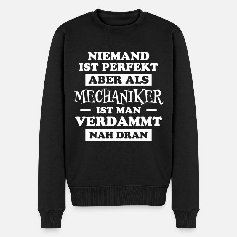 Mechaniker Spruch Lustiges Mechaniker Geschenk - Männer Premium Bio Pullover - Schwarz