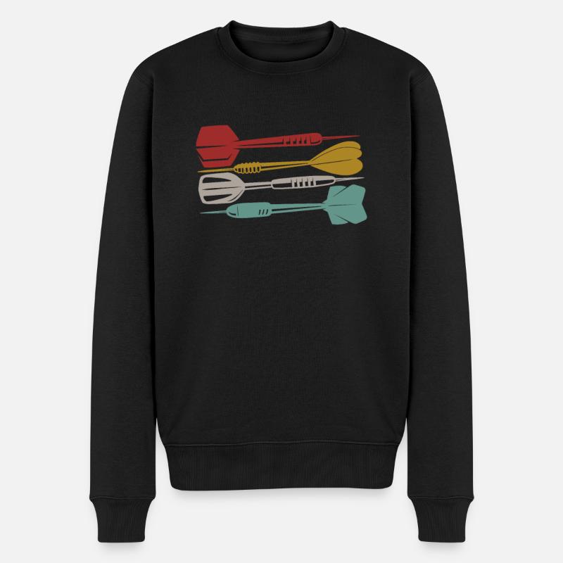 Retro Dartpfeil DNA - Männer Premium Bio Pullover - Schwarz