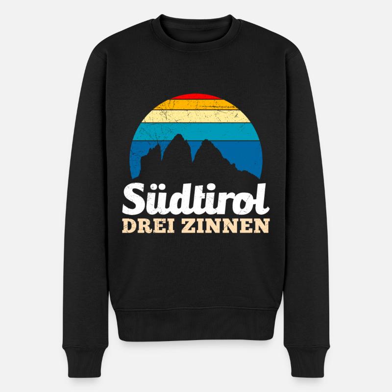 Drei Zinnen Südtirol Bergsteiger und Wanderer - Männer Premium Bio Pullover - Schwarz
