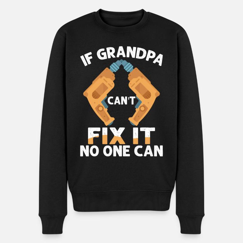 Wenn Opa Es Nicht Reparieren Kann - Männer Premium Bio Pullover - Schwarz