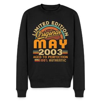 Vintage Born in May 2003 Birthday Gift - Men's Premium Organic Jumper - black - Front - Nico (187cm)