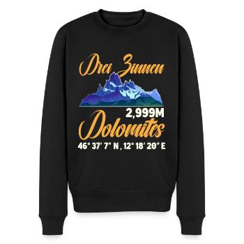 Trois Pics Dolomites grimpeurs - Pull Premium bio Homme - noir - Devant - Nico (187cm)