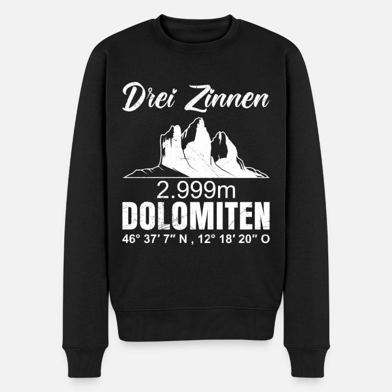 Dolomiten Bergsteiger und Wanderer Bergfan - Männer Premium Bio Pullover - Schwarz