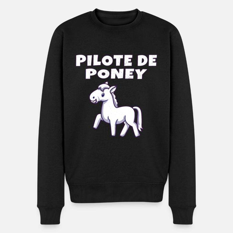 Pilote de poney - Pull Premium bio Homme - noir