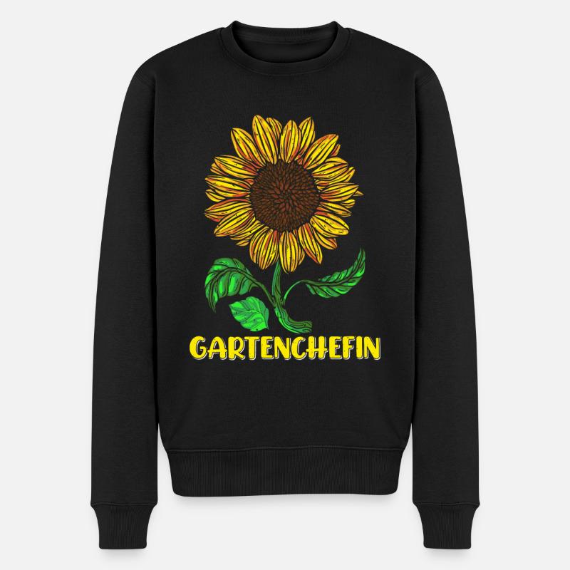 Garten Chefin Sonnenblumen Gartenfreundin Blumen - Männer Premium Bio Pullover - Schwarz
