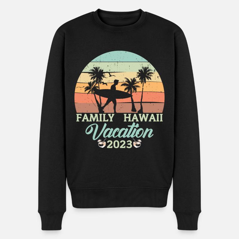 Familien-Hawaii-Urlaub 2023 Beach In Hawaii - Männer Premium Bio Pullover - Schwarz