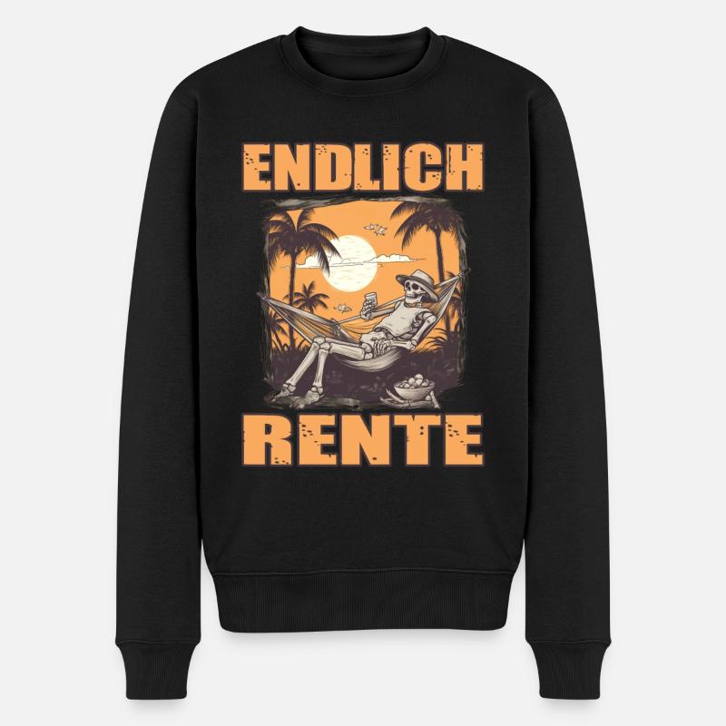Endlilch Rente Palmen Hängematte Strand Sarkasmus - Männer Premium Bio Pullover - Schwarz