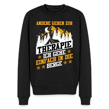 Andere gehen zur Therapie Ich geh in die Berge - Männer Premium Bio Pullover - Schwarz - Vorne - Nico (187cm)