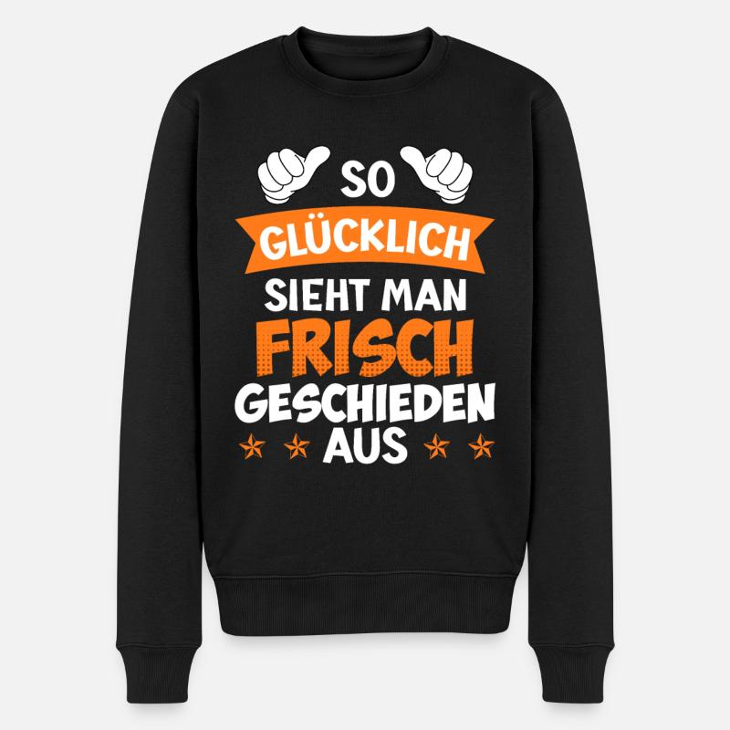 Frisch geschieden Scheidungsparty Scheidung - Männer Premium Bio Pullover - Schwarz