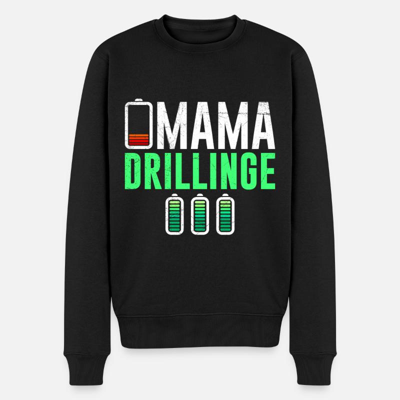 Drillingsmama 2024 Mama Drillinge 2024 Triplets - Männer Premium Bio Pullover - Schwarz