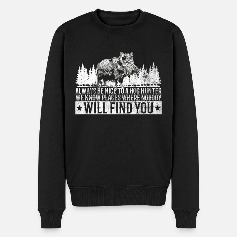 Schweinejagd-design Für Die Schweinejagd - Pull Premium bio Homme - noir