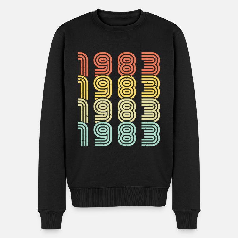 1983 Vintage Retro Cadeau D'anniversaire 1983 - Pull Premium bio Homme - noir