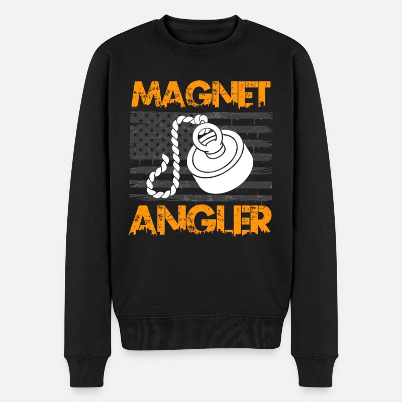 Magnetfischer Magnetangeln Schatzjäger - Männer Premium Bio Pullover - Schwarz