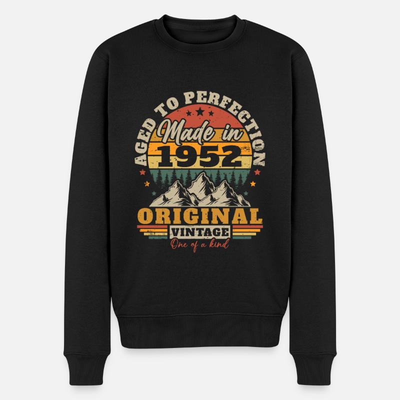 Retro Vintage 1952 Geburtstagsgeschenk 1952 - Männer Premium Bio Pullover - Schwarz