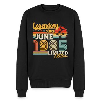 legendär seit Juni 1985 Geburtstagsgeschenk - Männer Premium Bio Pullover - Schwarz - Vorne - Nico (187cm)
