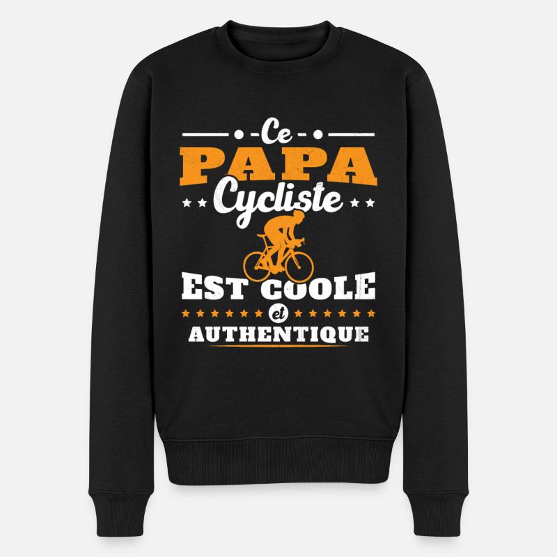 Ce papa cycliste est coole et authentique - Pull Premium bio Homme - noir