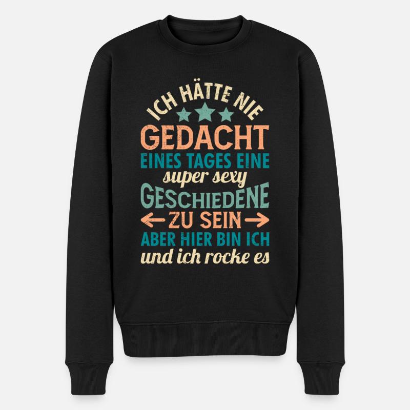Scheidung Frauen Scheidungsparty Ex Frau - Männer Premium Bio Pullover - Schwarz