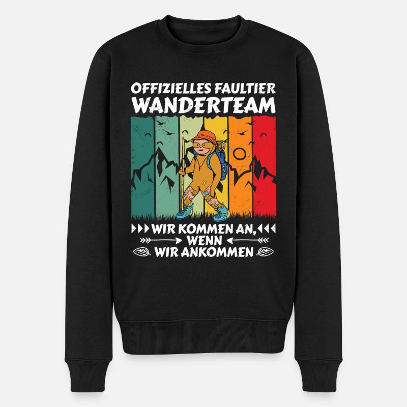 Wanderteam Faultier Wandern - Männer Premium Bio Pullover - Schwarz