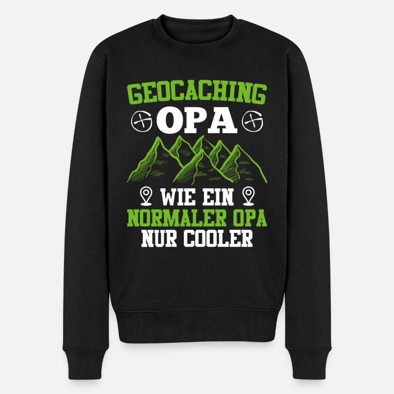 Geocaching Opa GPS Schnitzeljagd Großvater - Männer Premium Bio Pullover - Schwarz