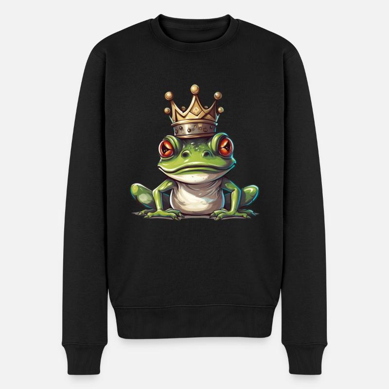 Schöner lustiger Frosch Valentinstag - Männer Premium Bio Pullover - Schwarz