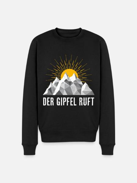 Der Gipfel ruft Bergsteiger Bergfan - Männer Premium Bio Pullover - Schwarz