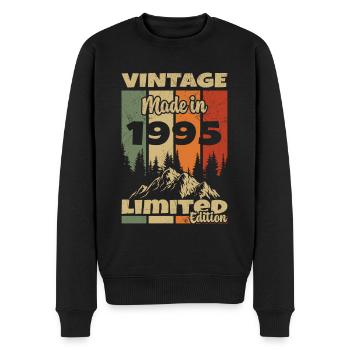 1995 Jahrgang Jahrgang 1995 Geburtstagsgeschenk - Männer Premium Bio Pullover - Schwarz - Vorne - Nico (187cm)