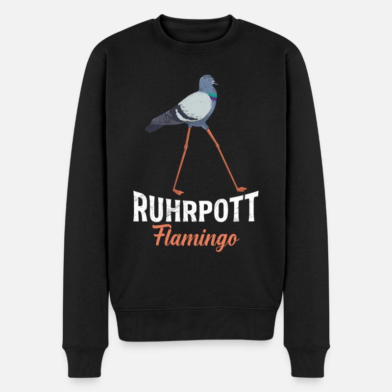 Ruhrpott Flamingo Taubenliebhaber Tauben - Männer Premium Bio Pullover - Schwarz