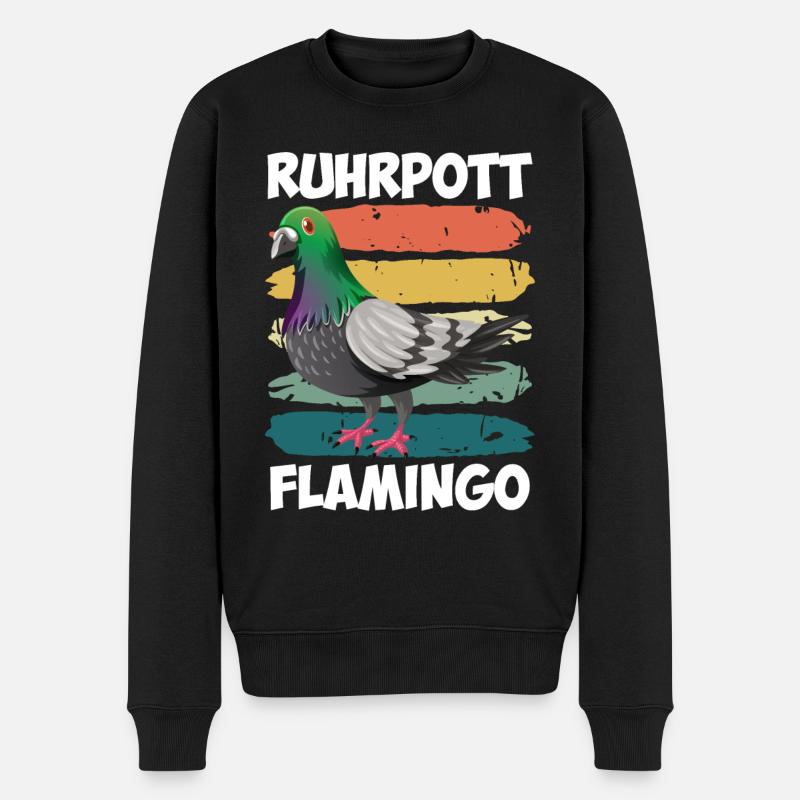 Ruhrpott Flamingo Taubenliebhaber Tauben - Männer Premium Bio Pullover - Schwarz