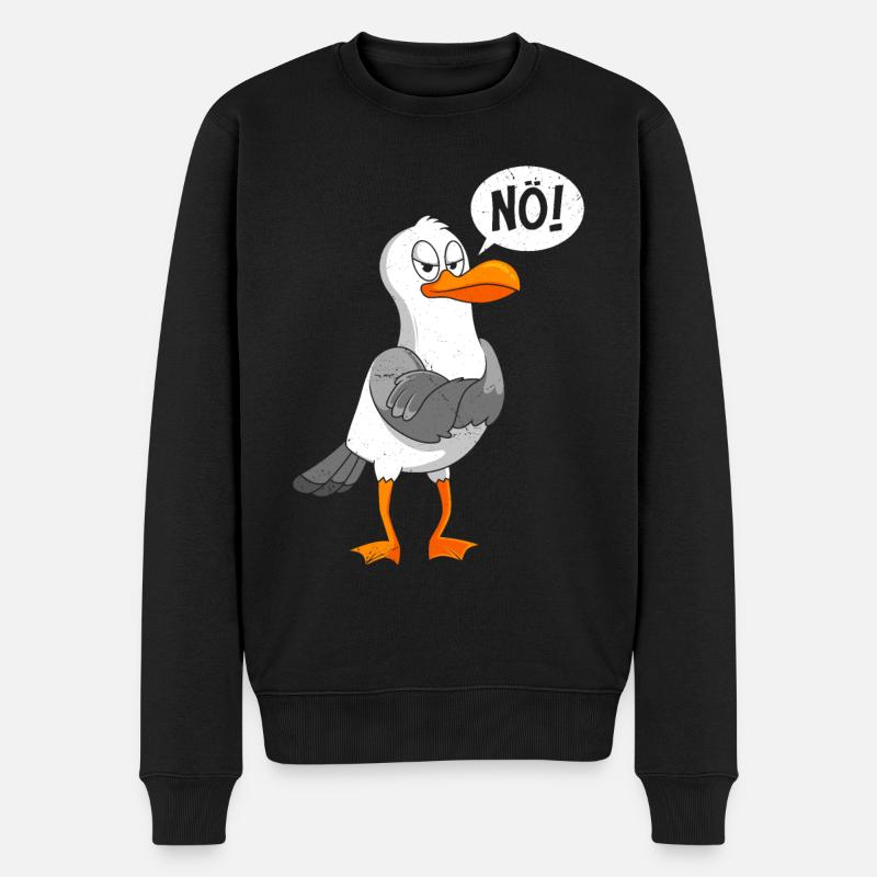 Möwen Nö! sture Möwe Seevogel Seagull - Männer Premium Bio Pullover - Schwarz