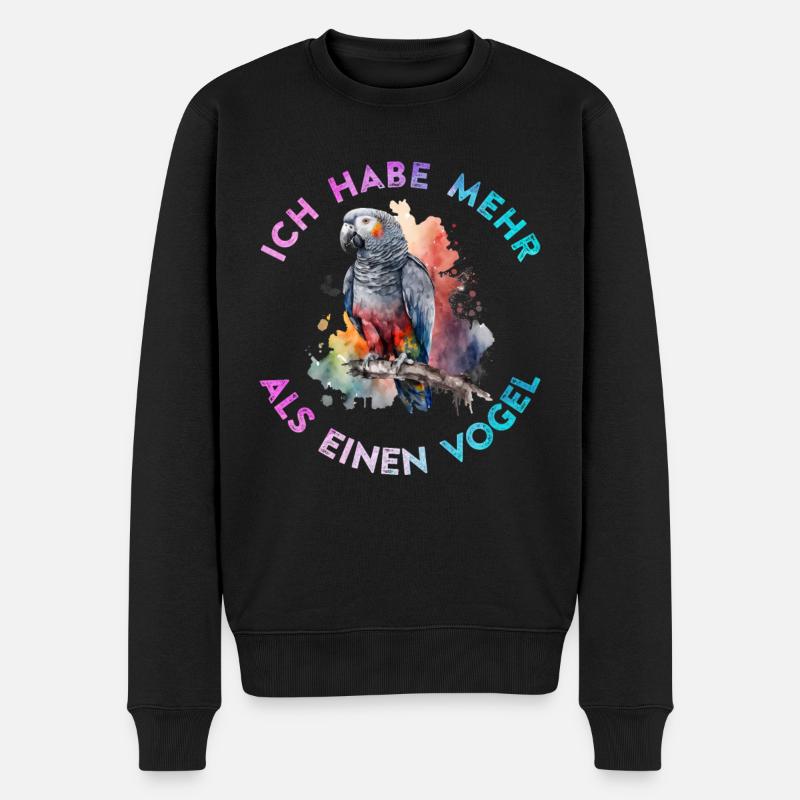 Papageien Ich habe mehr als einen Vogel Papagei - Männer Premium Bio Pullover - Schwarz