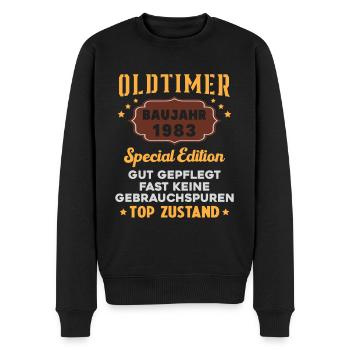 Oldtimer Baujahr 1983 Geburtstagsgeschenk - Männer Premium Bio Pullover - Schwarz - Vorne - Nico (187cm)